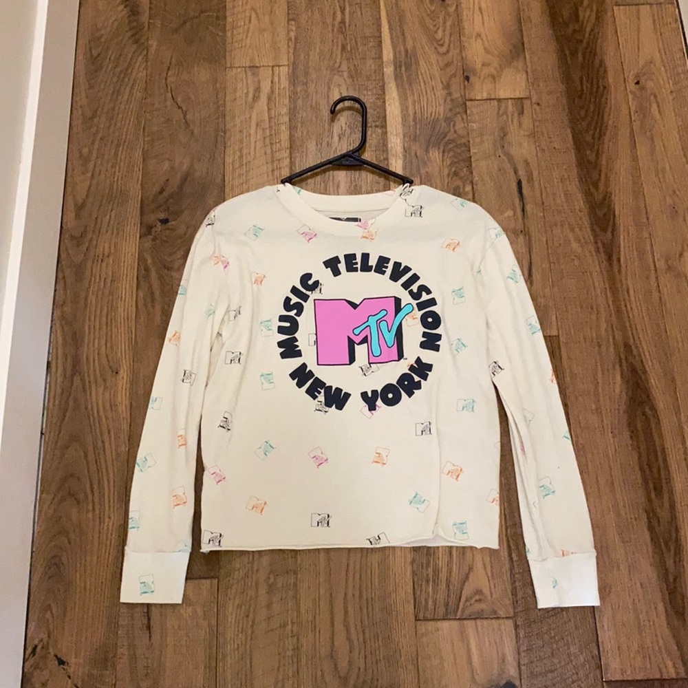 MTV Cream Colored Long Sleeve Shirt